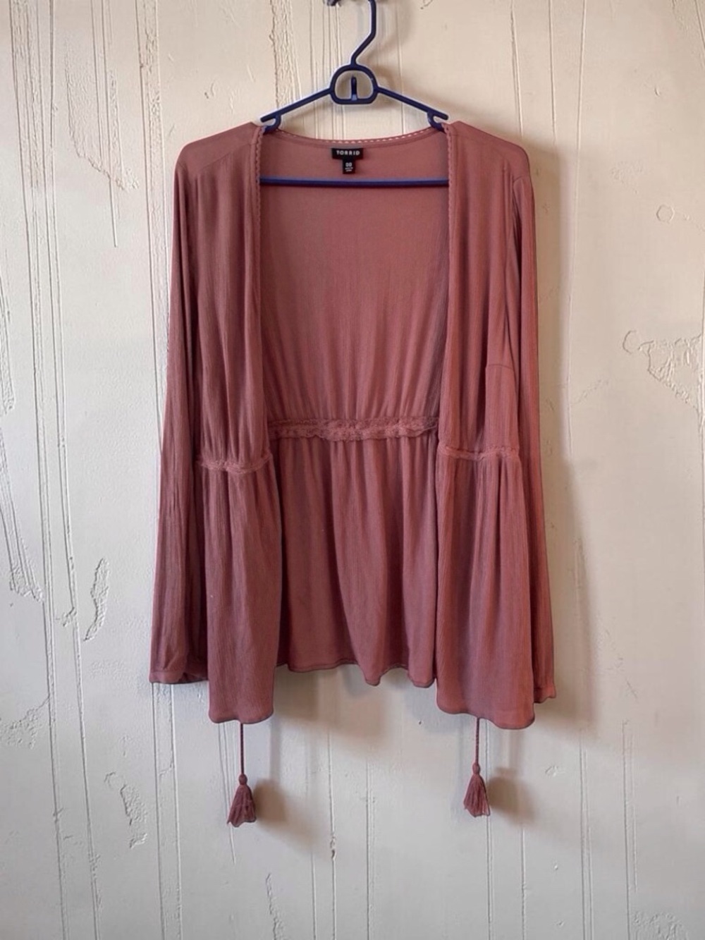 Torrid Boho Tie Kimono Cover Up | Mauve | Size 00 (L/10-12) | versatile